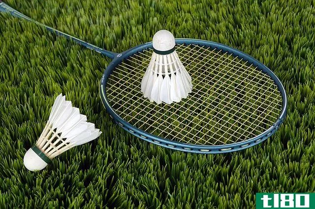badminton racket and shuttlecock