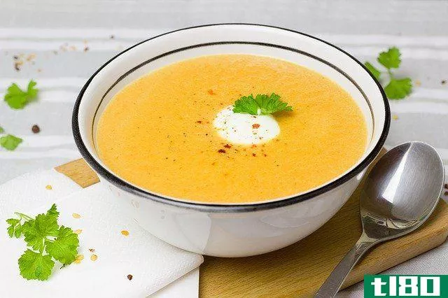 carrot soup in a bowl