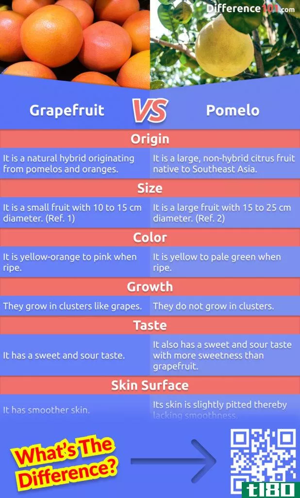Grapefruit and pomelo are two types of citrus fruits that are similar in many ways. They have almost the same taste and have a similar color. But what is the difference between them?