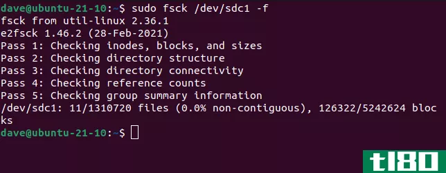 如何在linux上使用fsck命令