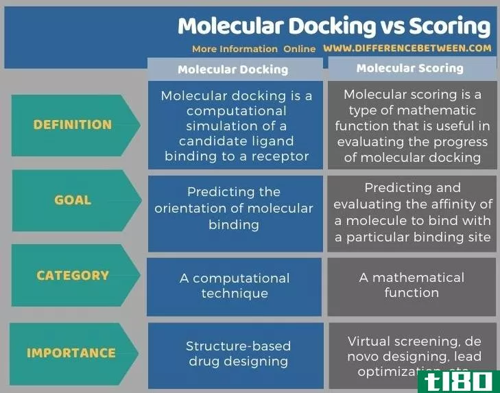 分子对接(molecular docking)和得分(scoring)的区别