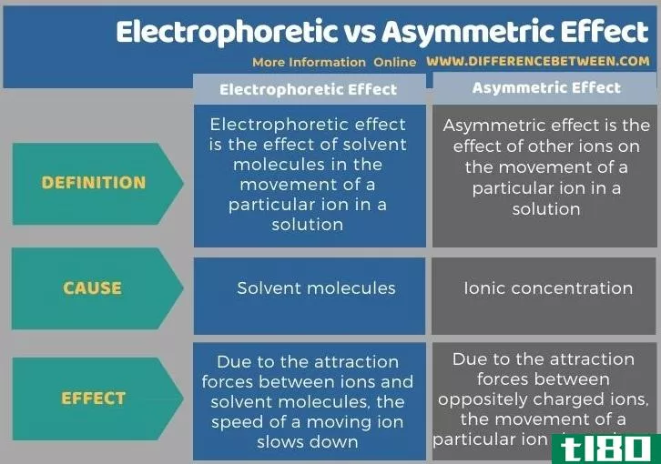 电泳(electrophoretic)和不对称效应(asymmetric effect)的区别