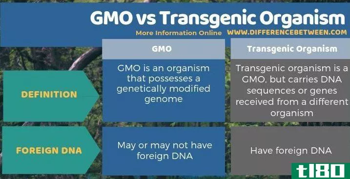 转基因(gmo)和转基因生物(transgenic organi**)的区别