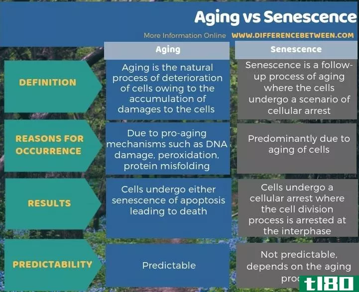 老化(aging)和衰老(senescence)的区别