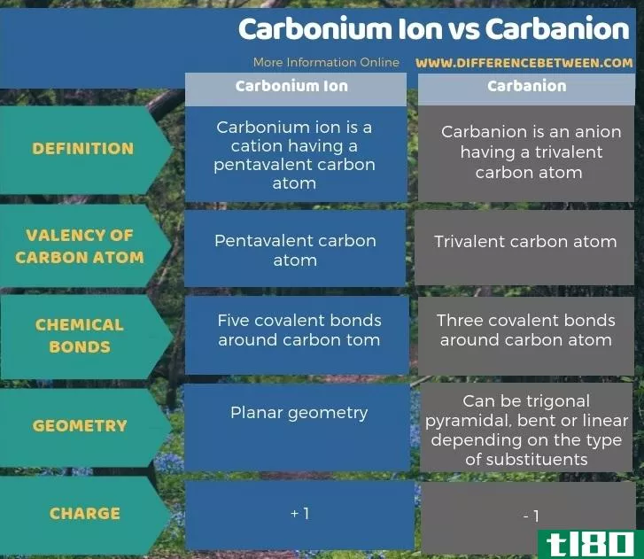 碳离子(carbonium ion)和碳负离子(carbanion)的区别
