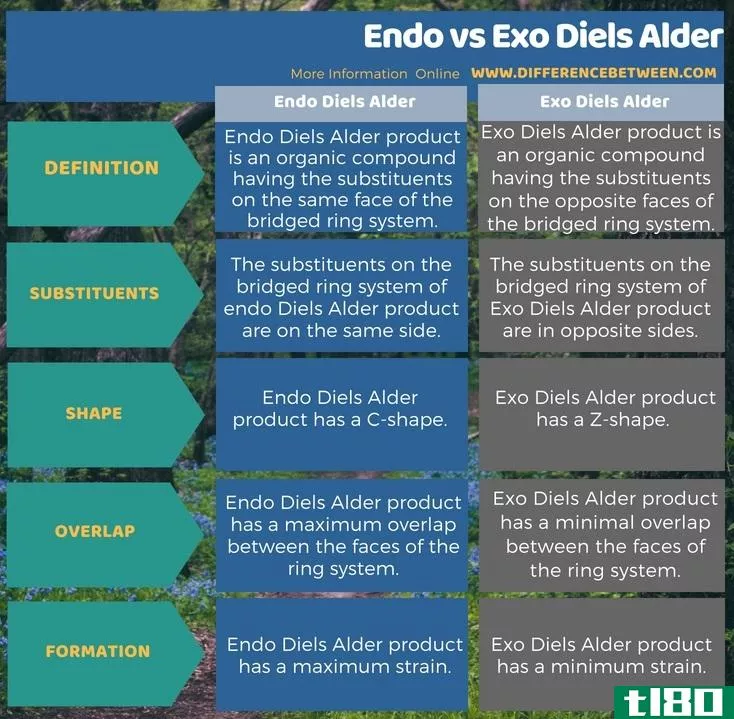 恩多(endo)和迪尔斯赤杨(exo diels alder)的区别