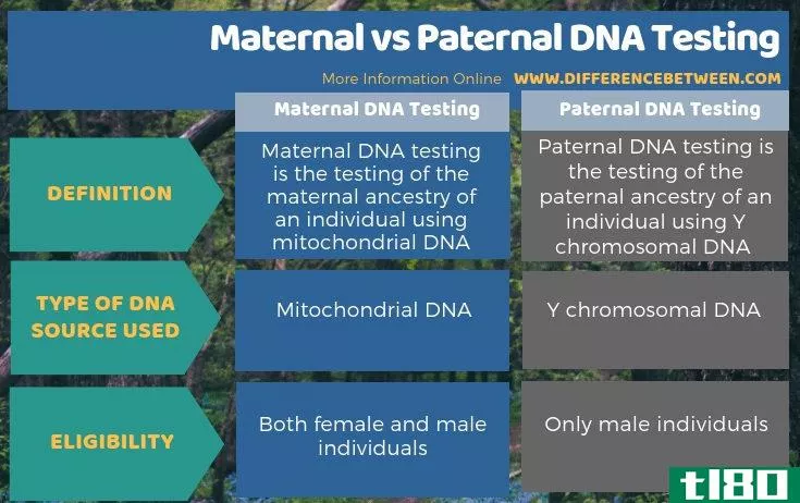 母亲(maternal)和父系dna检测(paternal dna testing)的区别