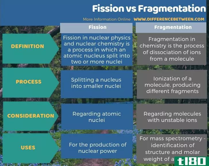 裂变(fission)和碎片化(fragmentation)的区别
