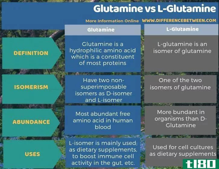谷氨酰胺(glutamine)和l-谷氨酰胺(l-glutamine)的区别