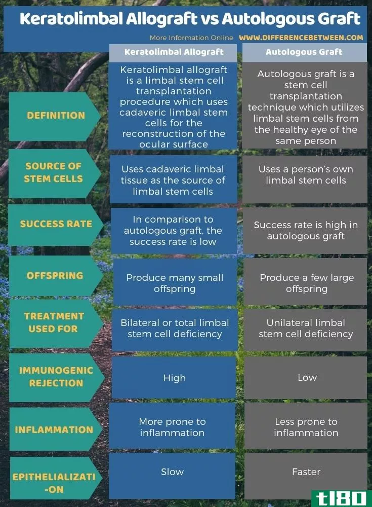 异体角膜缘移植(keratolimbal allograft)和自体移植(autologous graft)的区别