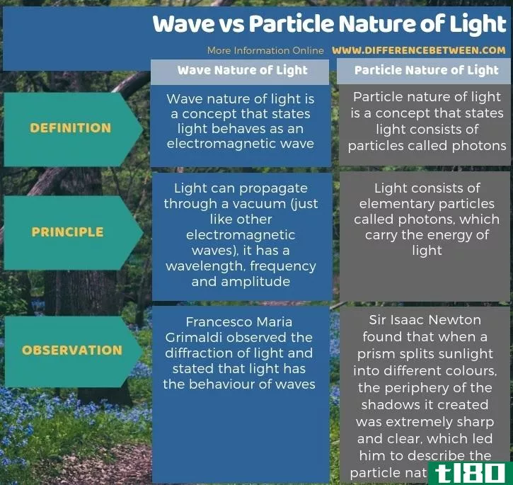 波动(wave)和光的粒子性质(particle nature of light)的区别