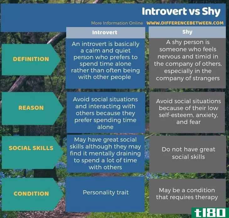 内向的(introvert)和害羞的(shy)的区别