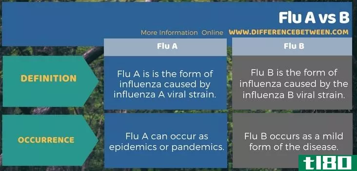 甲型流感(flu a)和b(b)的区别