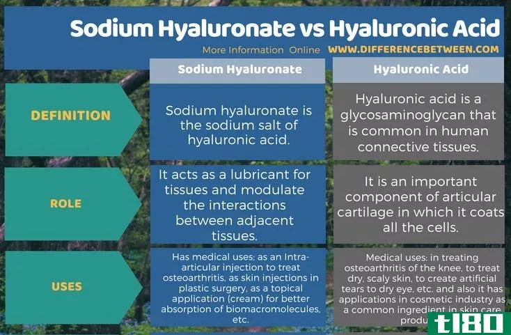 透明质酸钠(sodium hyaluronate)和透明质酸(hyaluronic acid)的区别