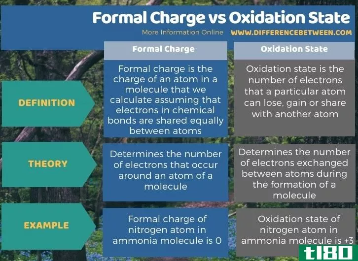 正式指控(formal charge)和氧化态(oxidation state)的区别