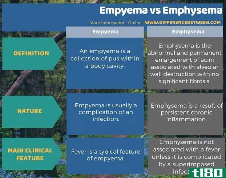 脓胸(empyema)和肺气肿(emphysema)的区别