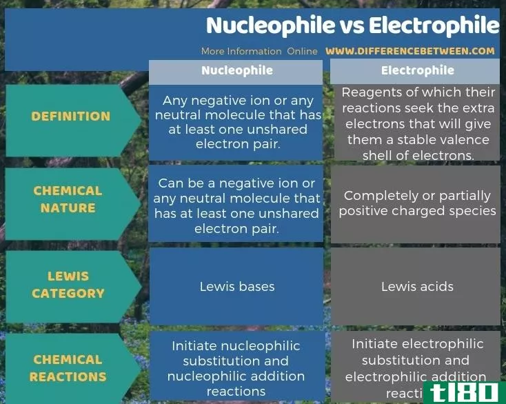亲核细胞(nucleophile)和电泳剂(electrophile)的区别
