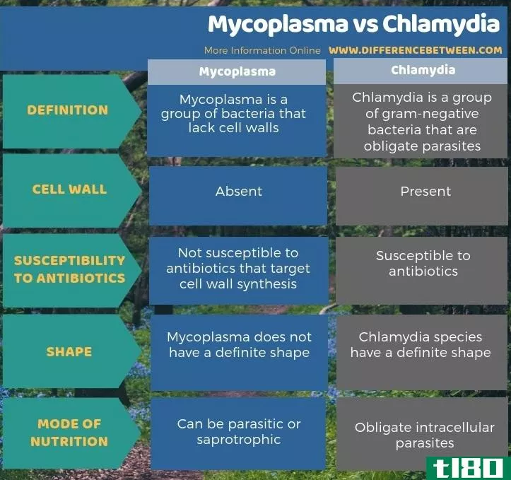 支原体(mycopla**a)和衣原体(chlamydia)的区别