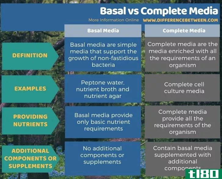 基底(basal)和完整介质(complete media)的区别