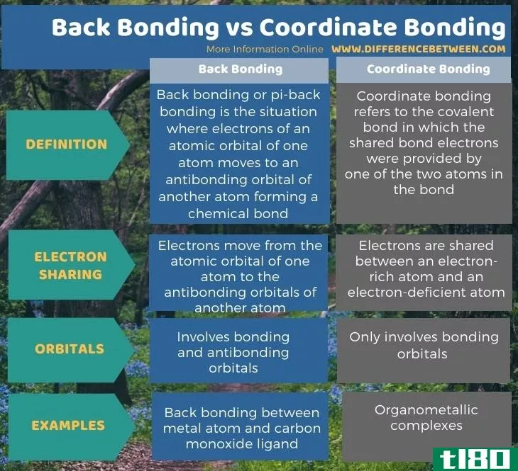 背面粘合(back bonding)和配位键合(coordinate bonding)的区别