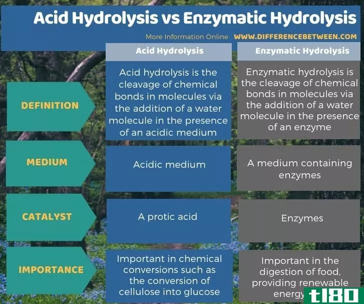酸水解(acid hydrolysis)和酶水解(enzymatic hydrolysis)的区别
