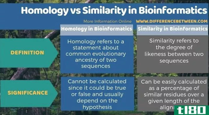 同源性(homology)和生物信息学中的相似性(similarity in bioinformatics)的区别