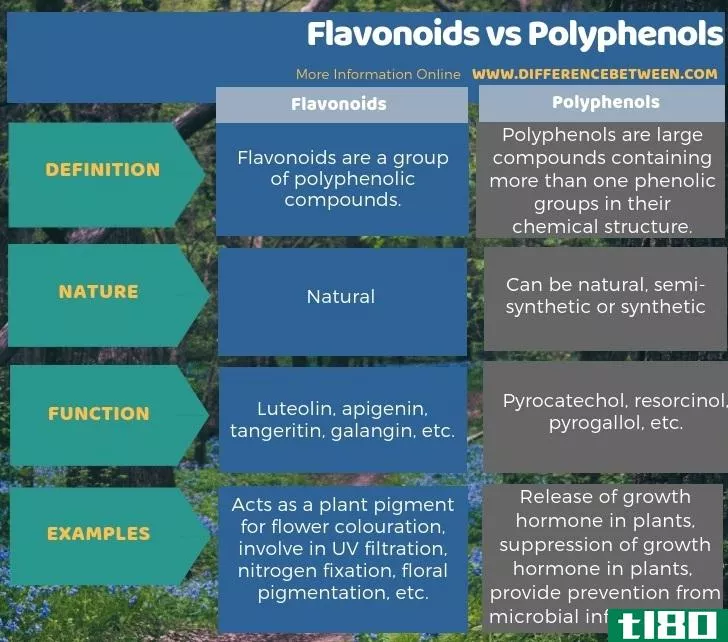 类黄酮(flavonoids)和多酚类物质(polyphenols)的区别