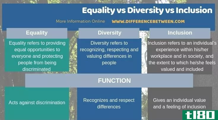 平等多样性(equality diversity)和包含(inclusion)的区别