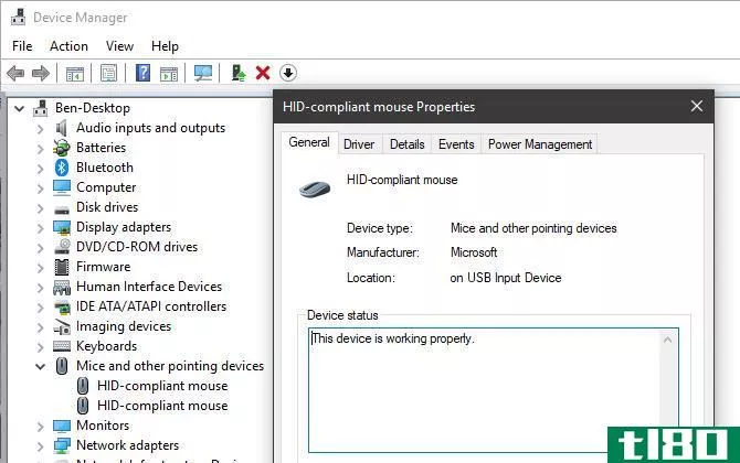 Device Manager Manage Mice