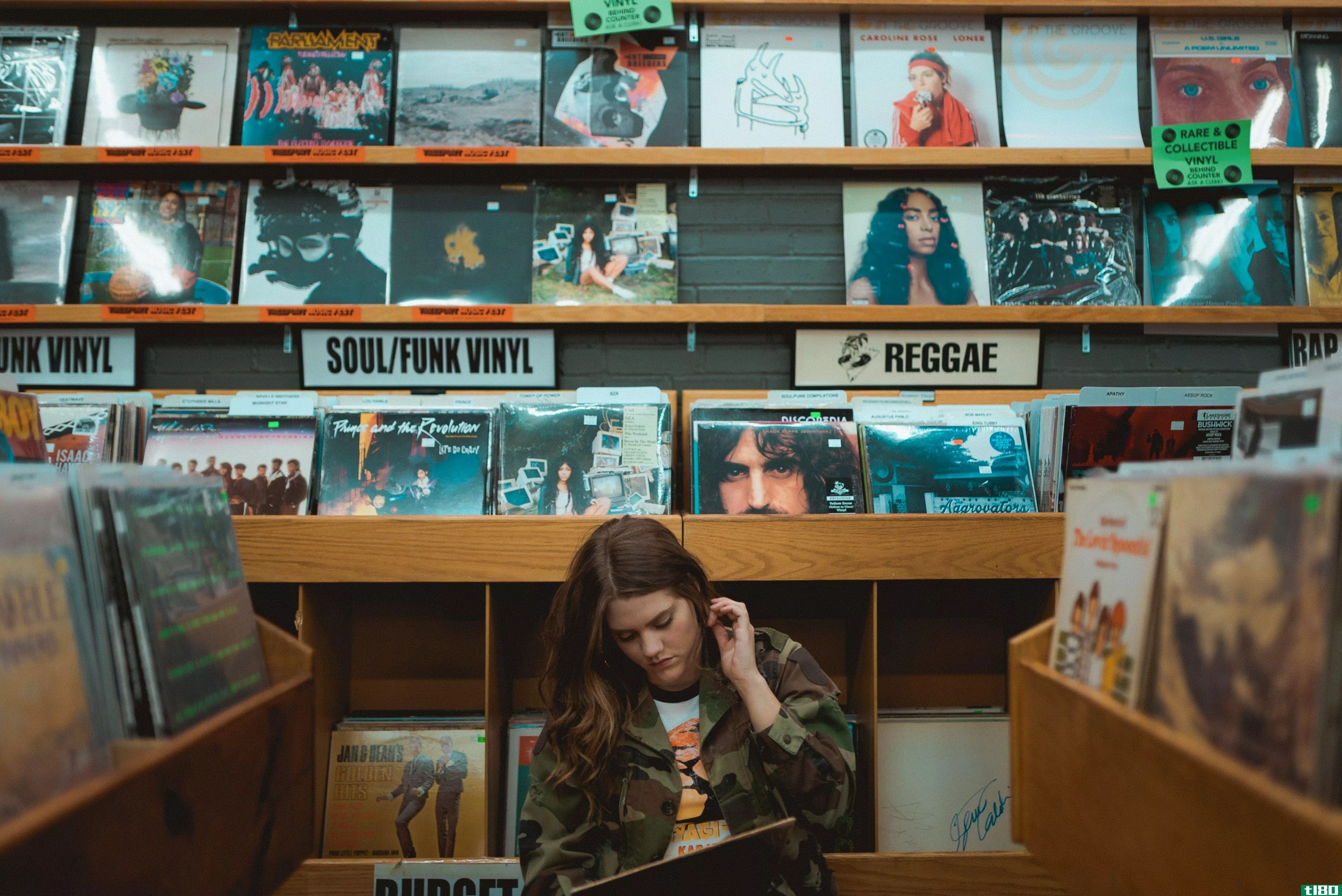 Girl in Vinyl Store