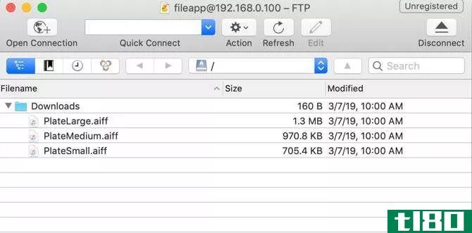 Browsing FileApp files in CyberDuck