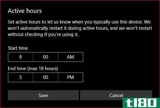 Set active hours on Windows 10