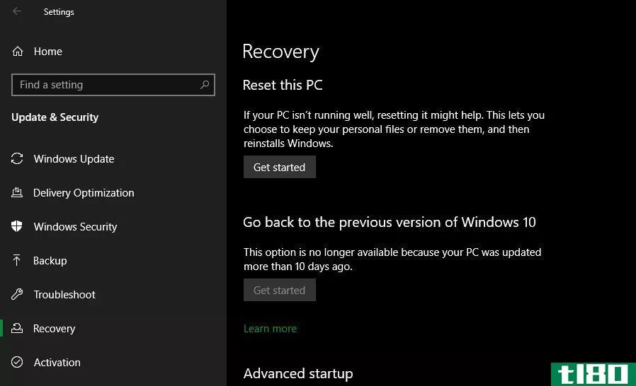 Windows 10 Recovery Refresh