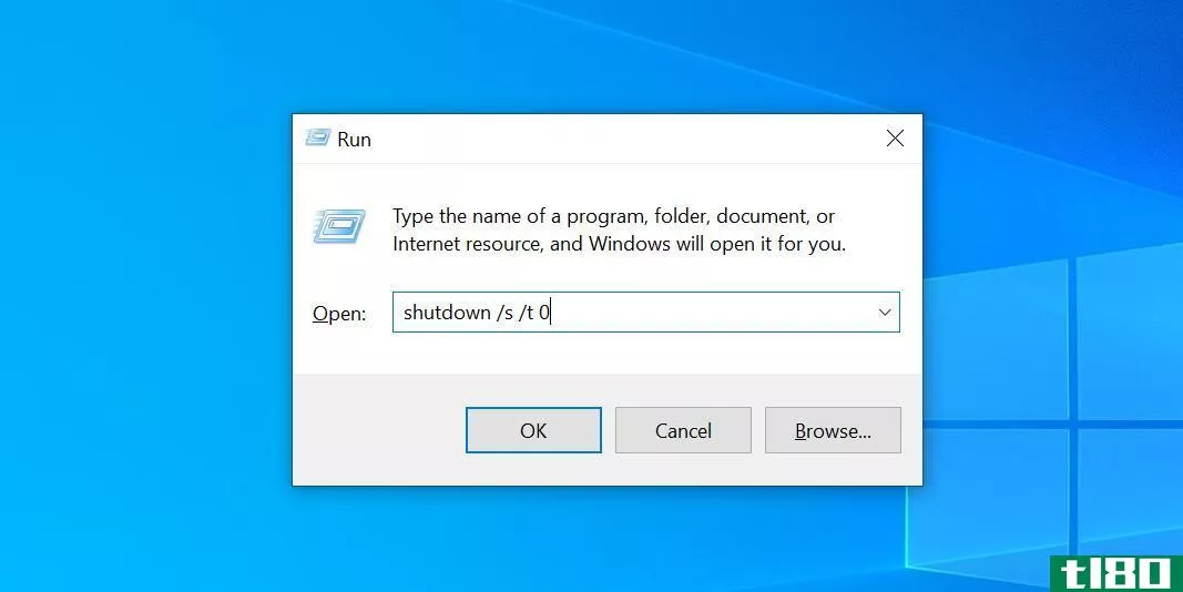 Shut down Windows 10 closing all apps using Run