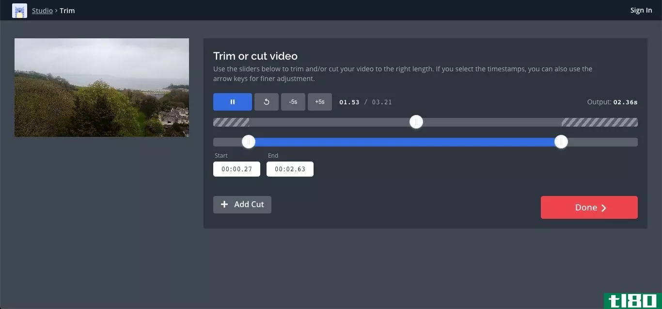 trim video online with kapwing