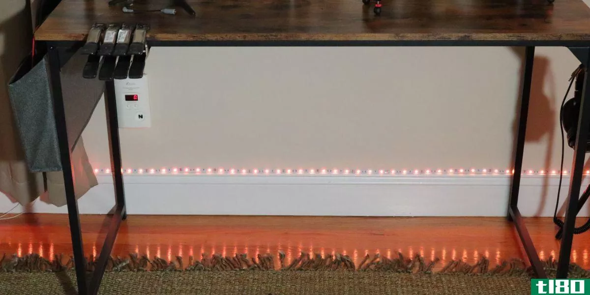 Govee Lights Installed Under Desk