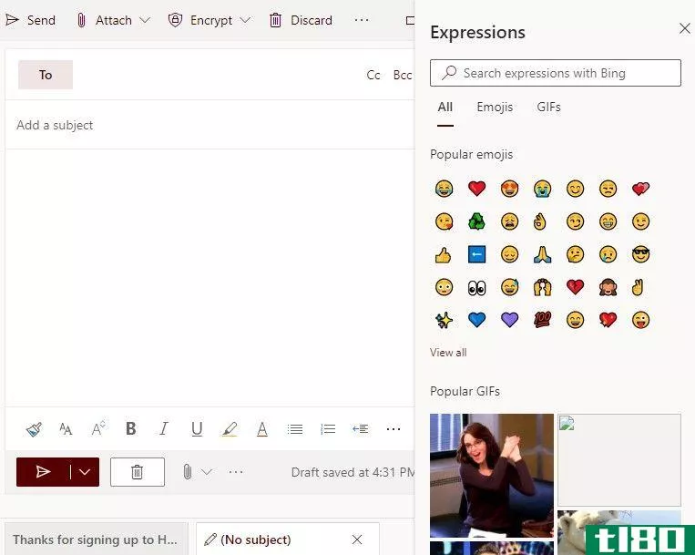 Emojis and GIFs in Outlook