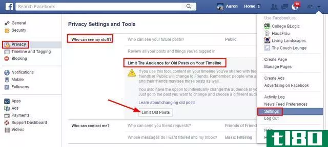 2 Facebook Privacy - Limit Old Posts