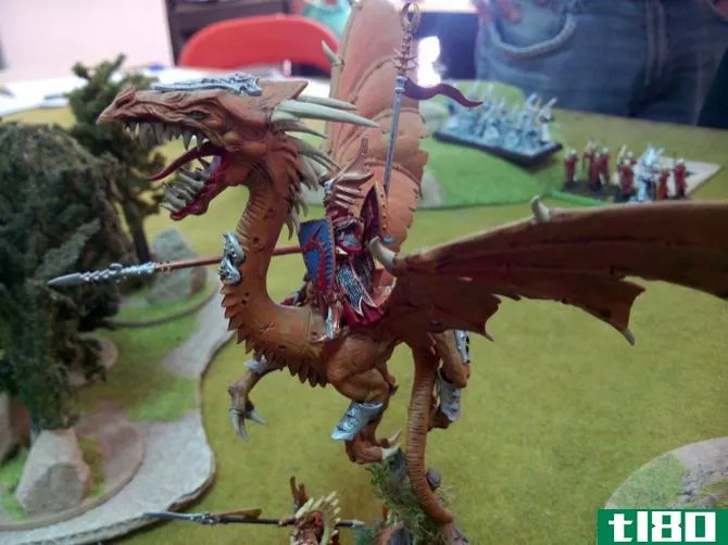 Warhammer dragon rider miniature