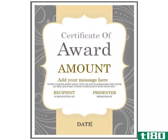 gift certificate templates microsoft office gold award