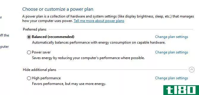 customize Windows power plan