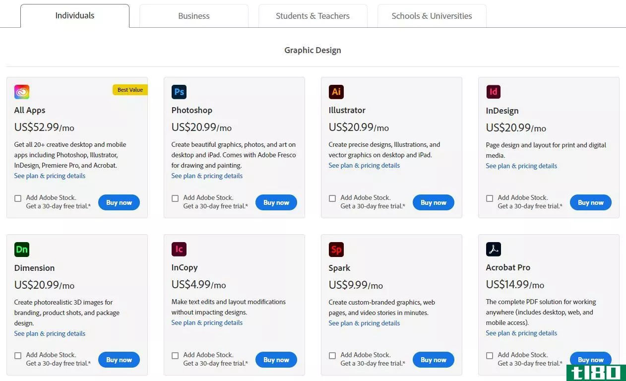 Adobe product prices