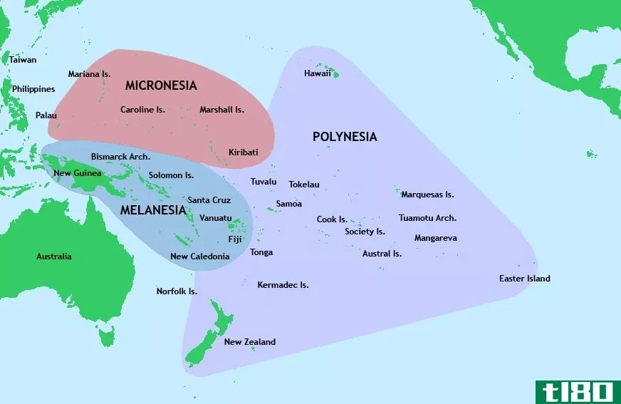 波利尼西亚，美拉尼西亚(polynesia, melanesia)和密克罗尼西亚(micronesia)的区别