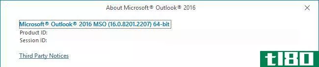 Finding the version of Microsoft Outlook