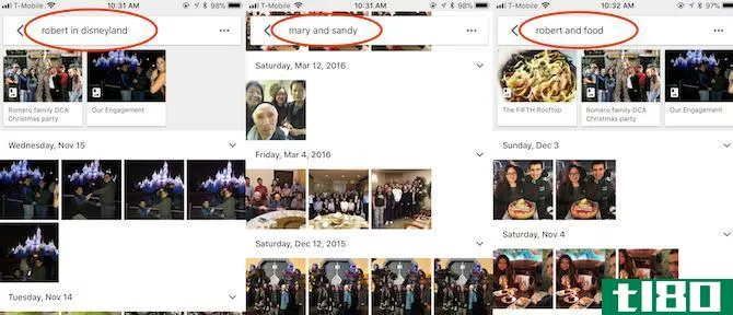 Advanced searches in Google Photos