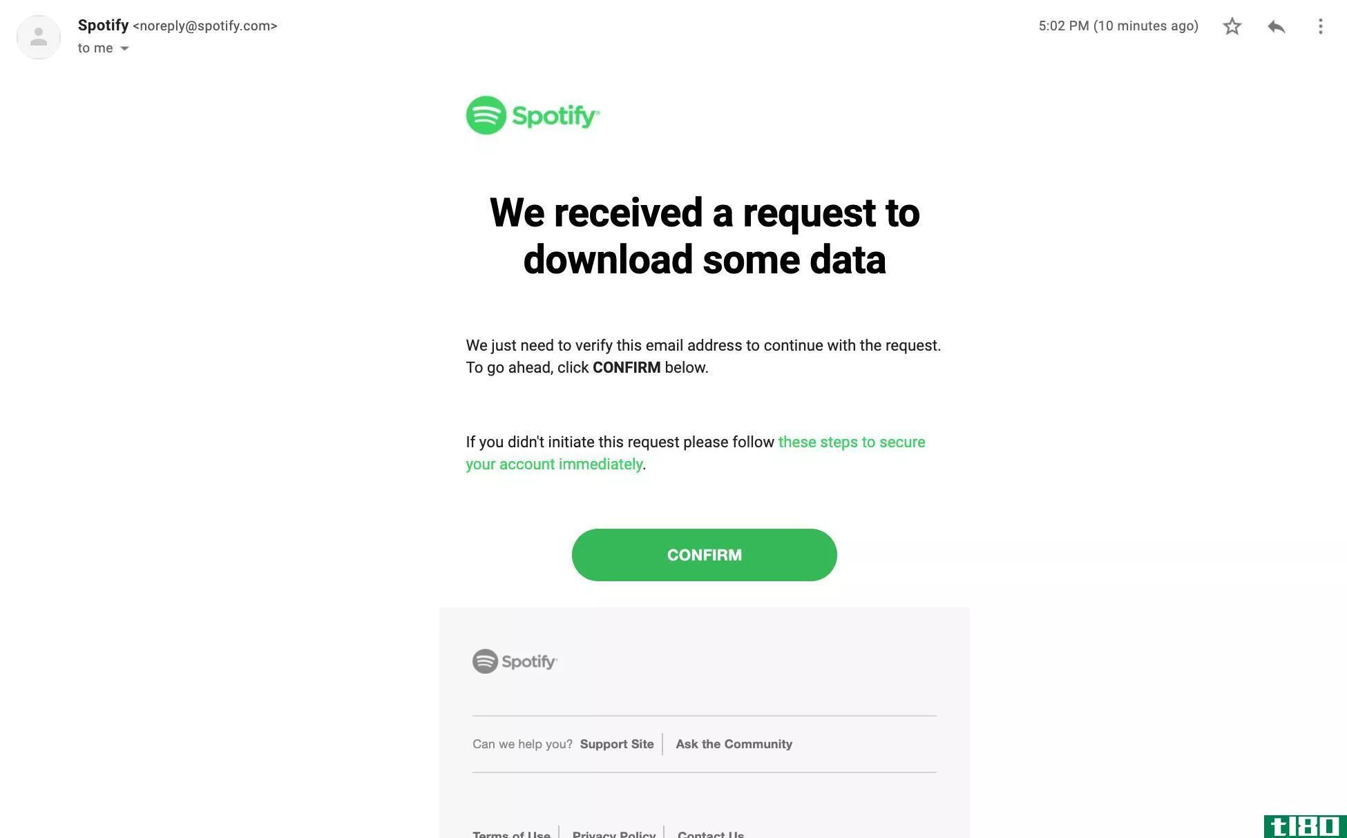 Spotify Download Data Email