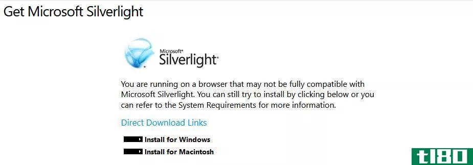 Silverlight Not Supported