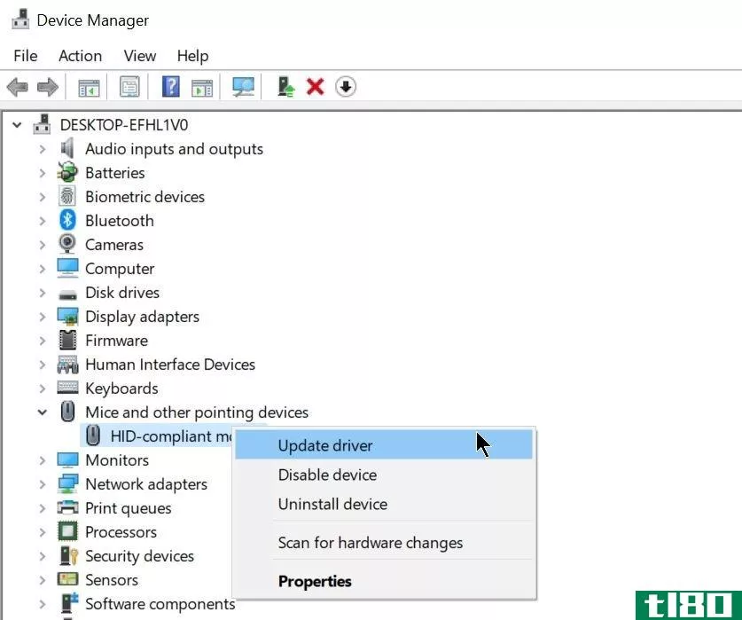 Update driver using Device Manager