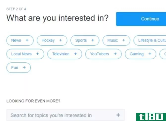 what is twitter signup interests