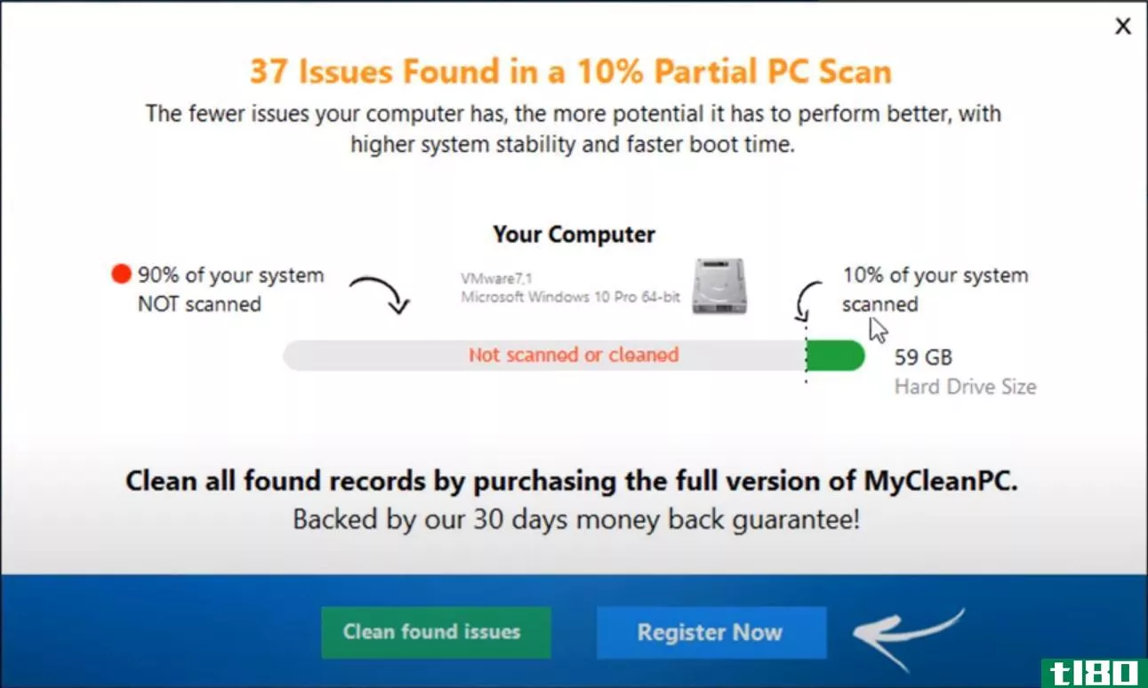 Clean PC Registry Scanner Scam